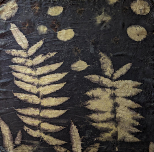 Eco Printed Silk Scarf: Hand Dyed Botanical Design, Made in Georgia