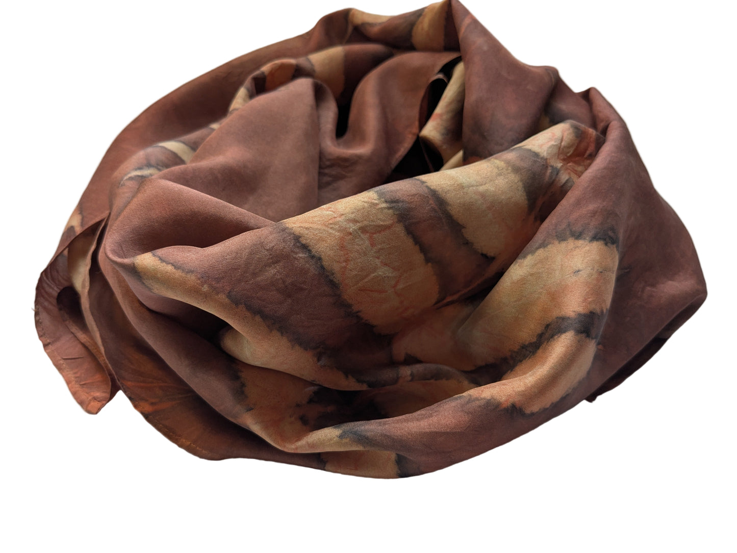 Rusty red colored natural silk scarf