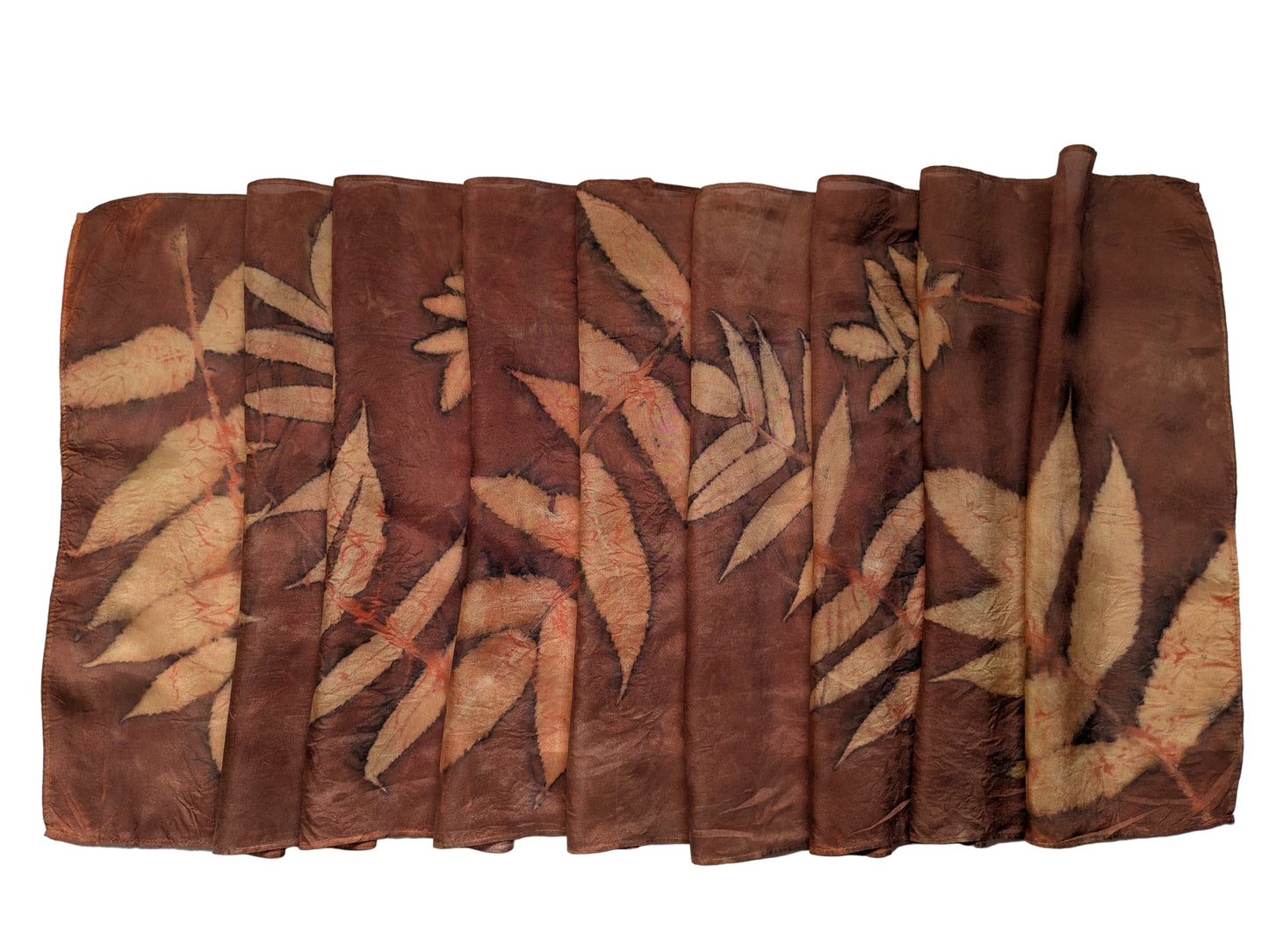 Rusty red colored natural silk scarf