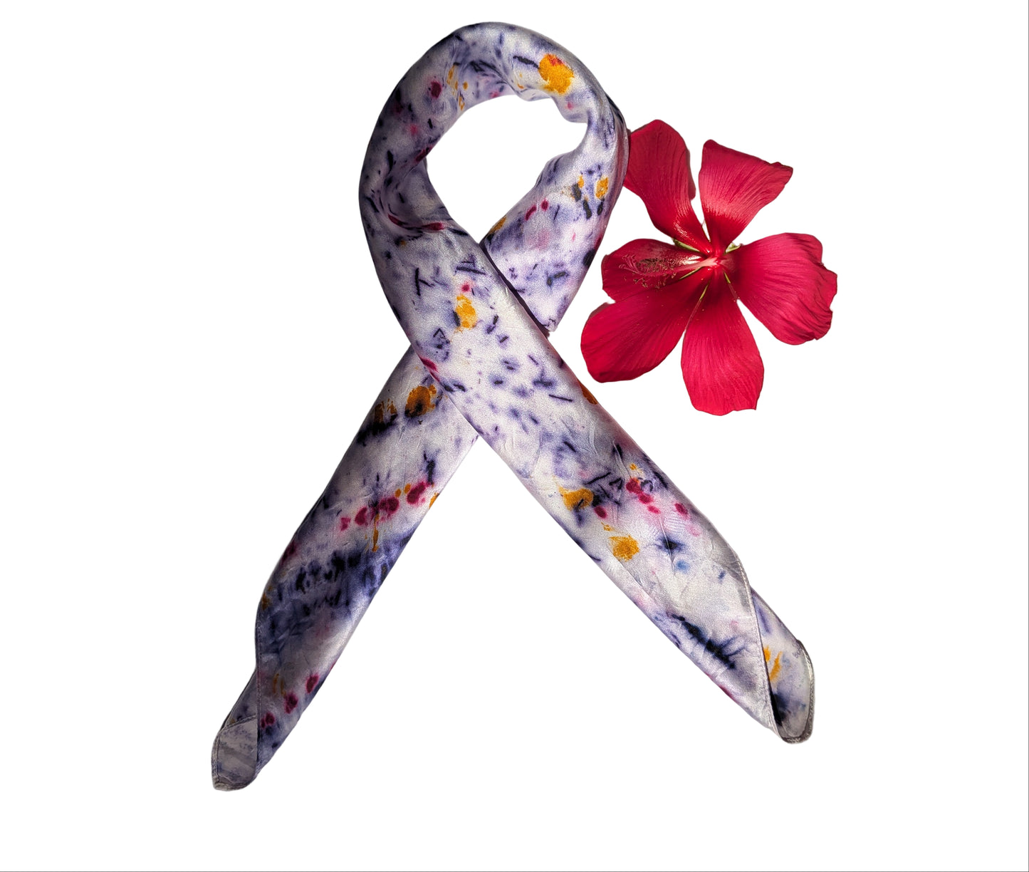 Natural silk scarf with mix of natural dyes