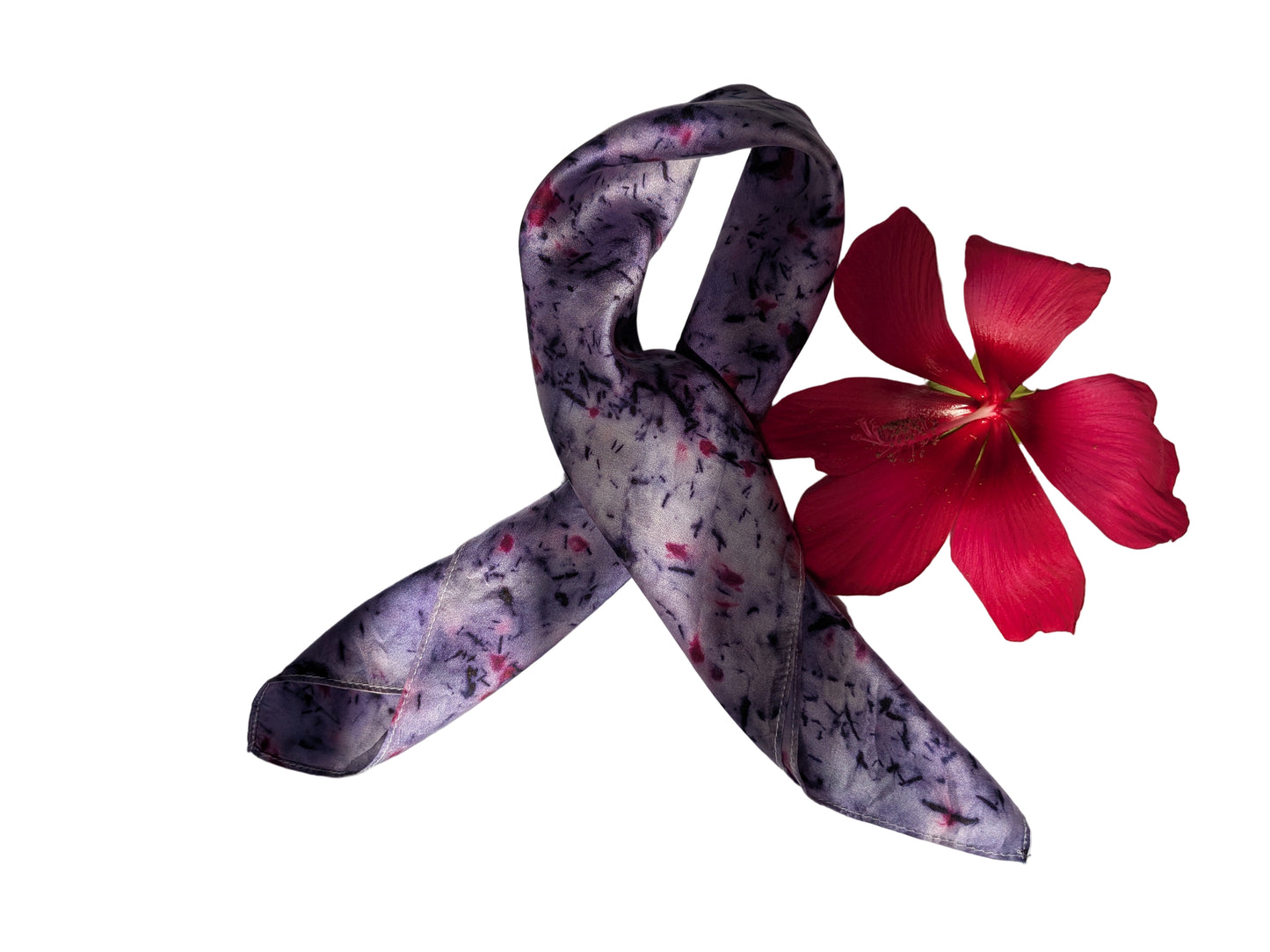 Botanical Eco Print Silk Scarf: Logwood & Marigold Dyed