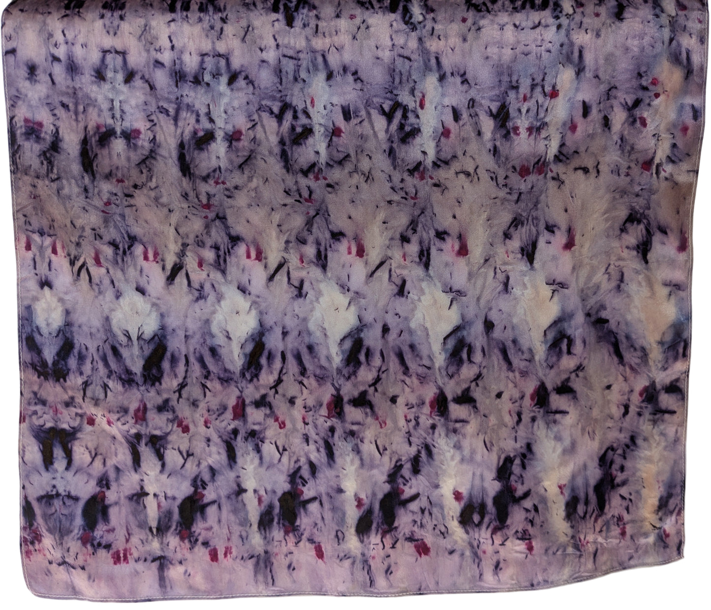 Botanical Eco Print Silk Scarf: Logwood & Marigold Dyed