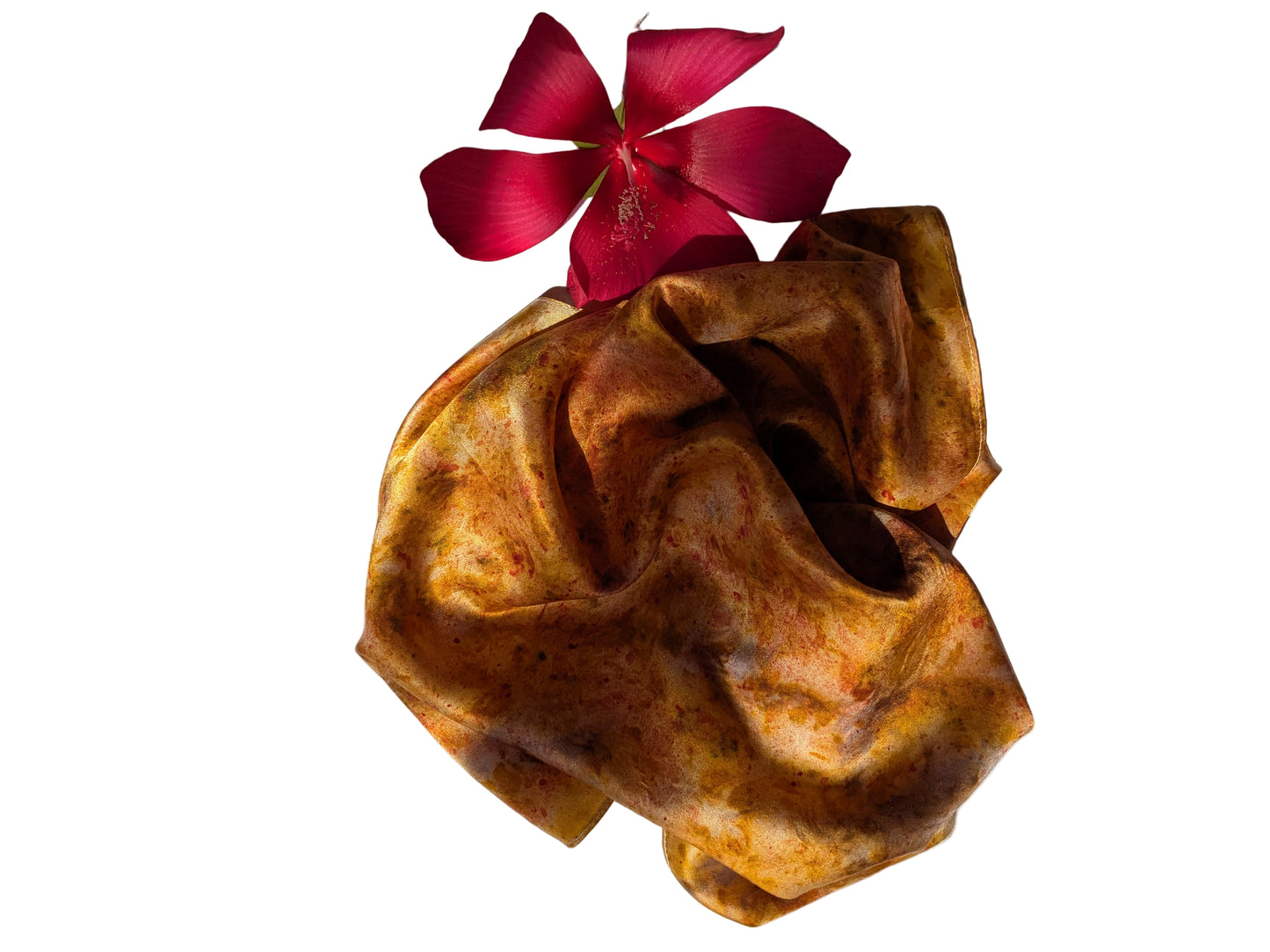 Botanical Dyed Silk Scarf: Onion, madder & Marigold Dyed