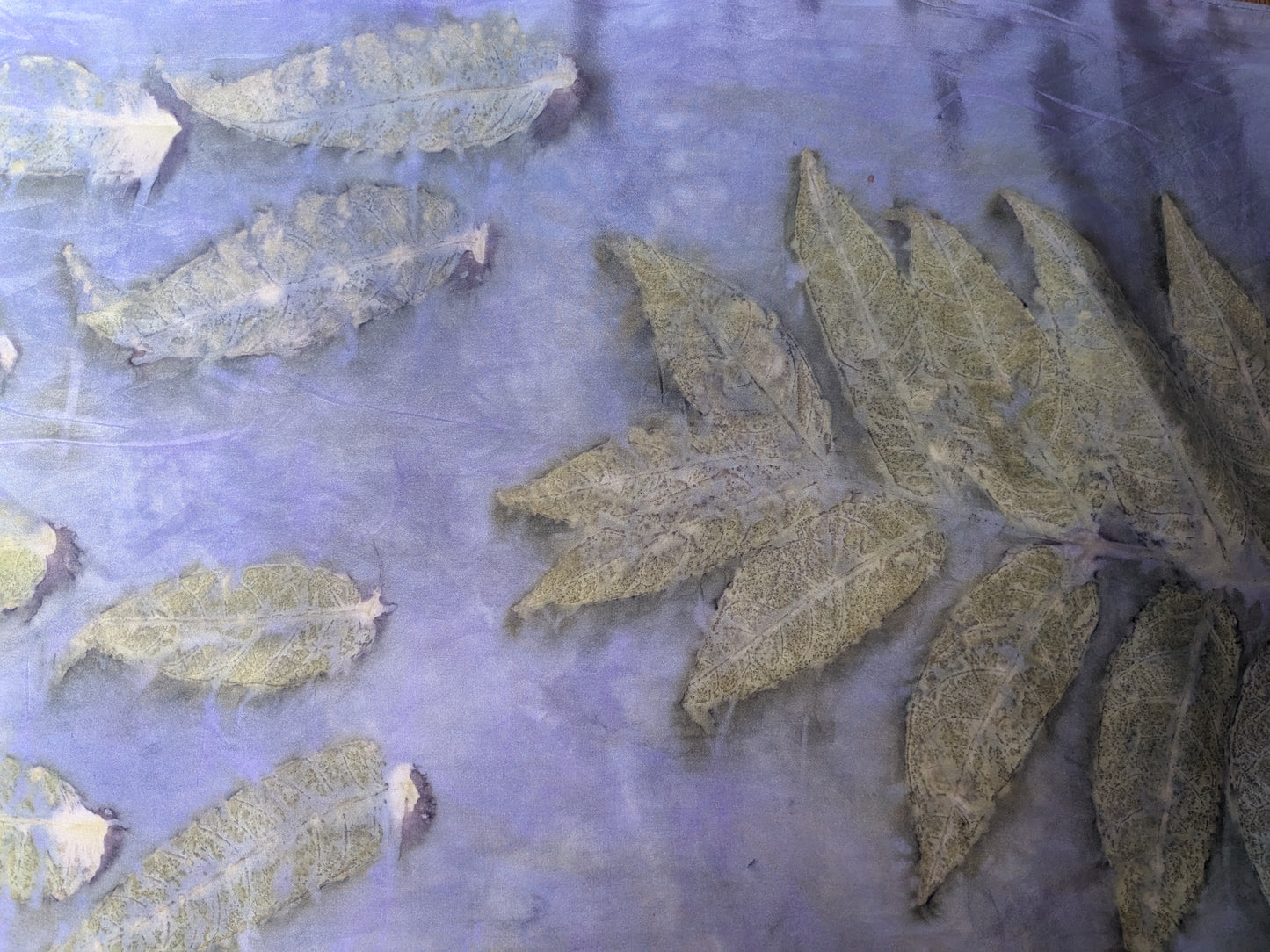 Logwood dyed natural silk scarf