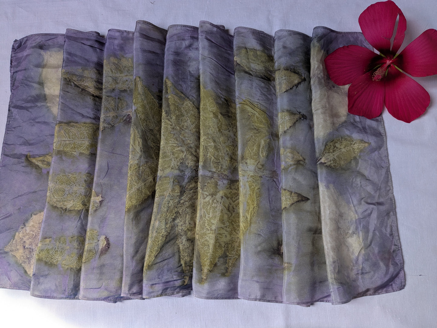 Logwood dyed natural silk scarf