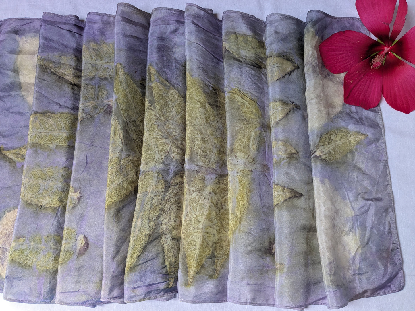 Logwood dyed natural silk scarf