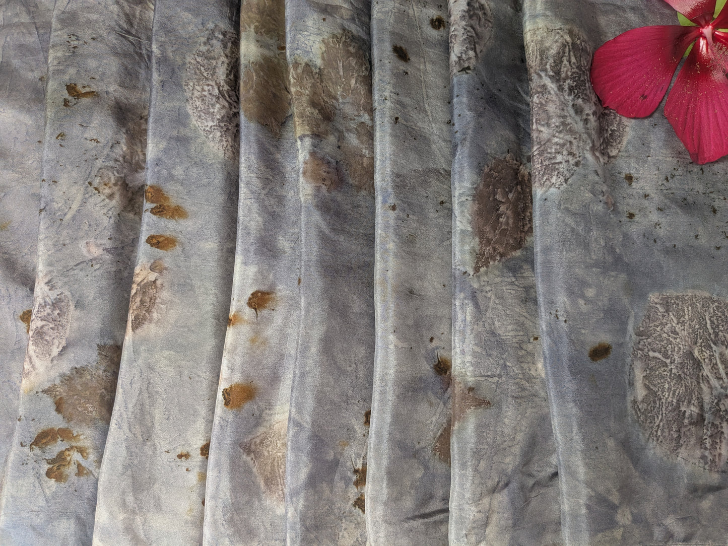 Logwood dyed purple natural silk scarf