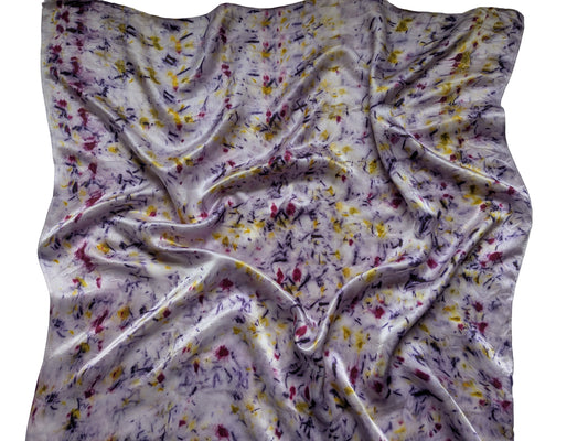 Hand-Dyed Silk Scarf - Logwood, cochineal, marigold