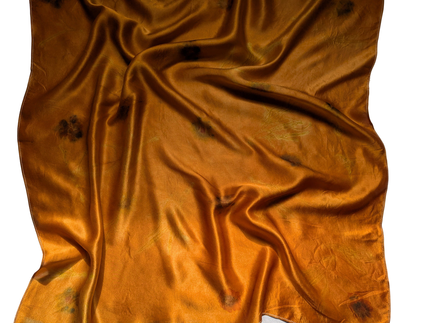 Coreopsis-Dyed & Eco-Printed Silk Scarf