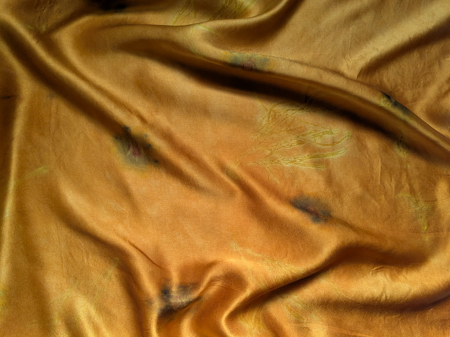 Coreopsis-Dyed & Eco-Printed Silk Scarf