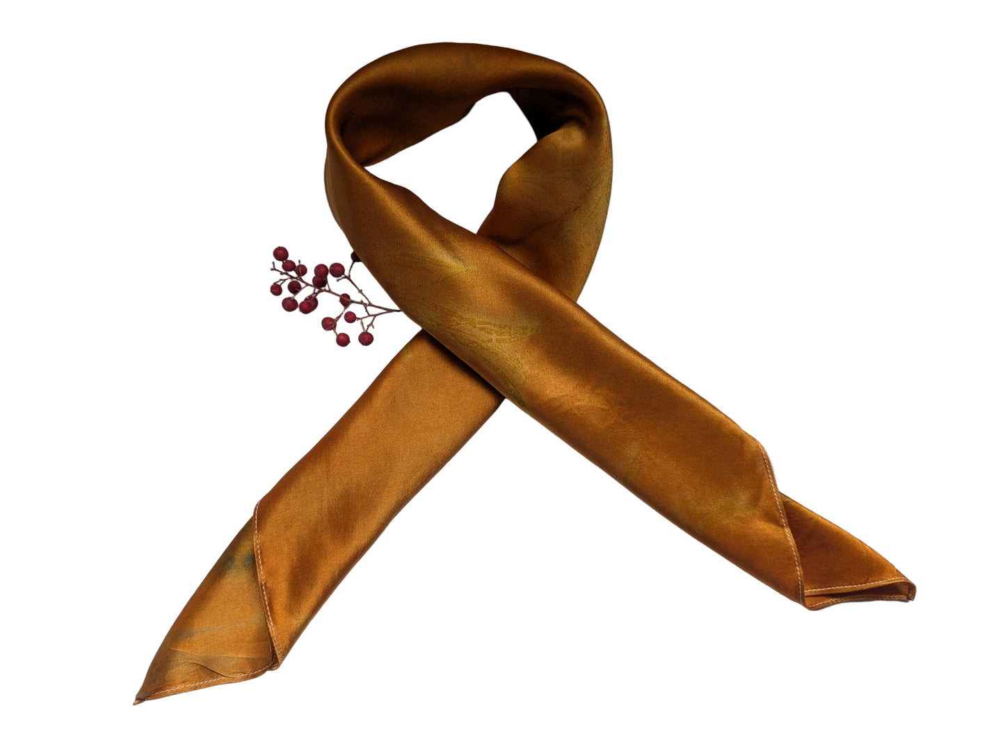 Coreopsis-Dyed & Eco-Printed Silk Scarf