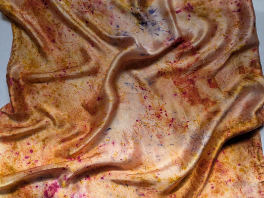 Eco-Dyed Marigold Silk Scarf