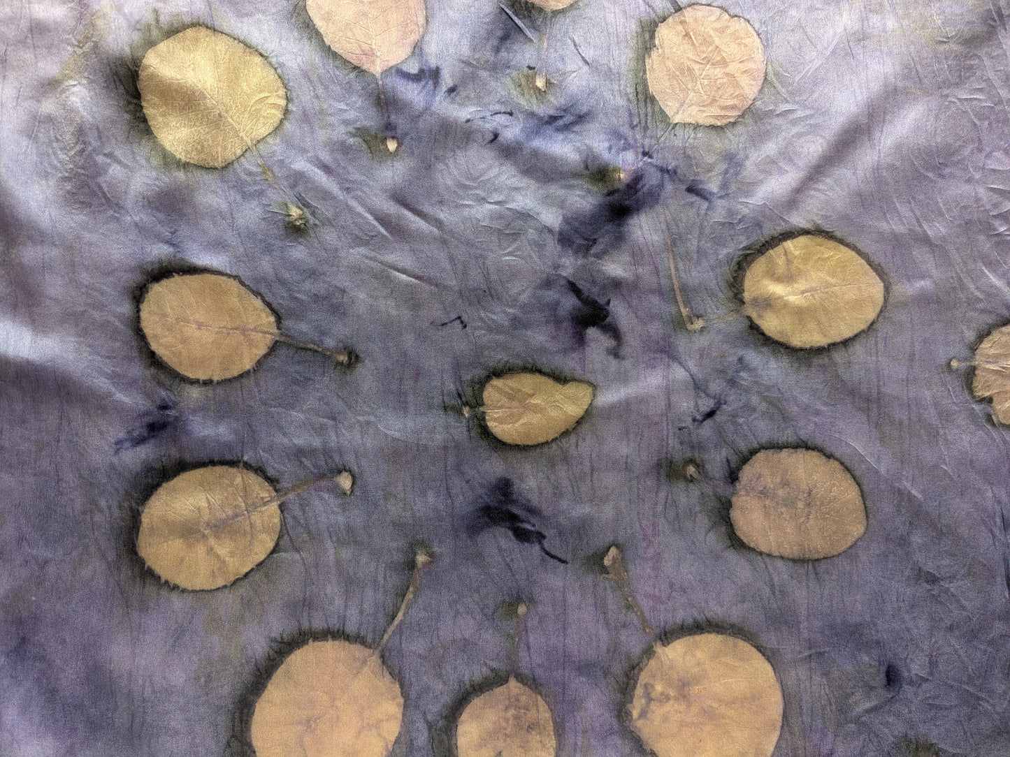 Botanical Silk Scarf – Logwood Dye & smokebush Leaves