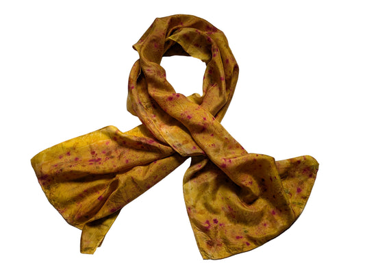 Rainbow silk scarf, dyed with natural dyes