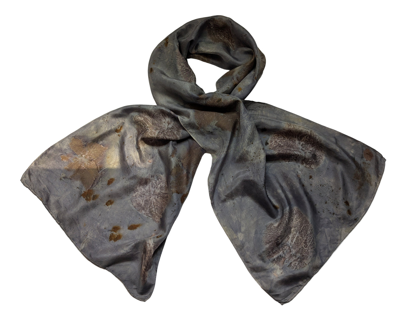 Logwood dyed purple natural silk scarf