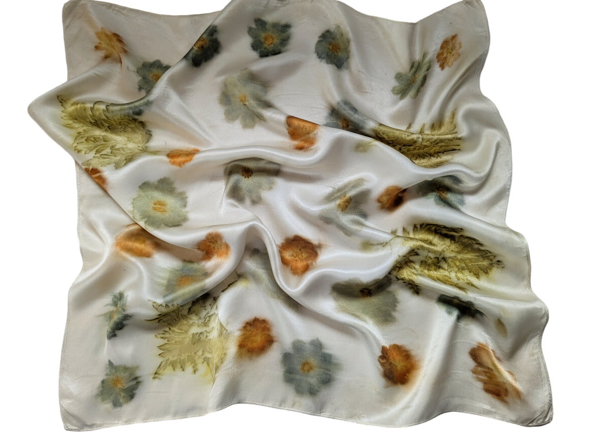 Floral patterned fabric on a white background