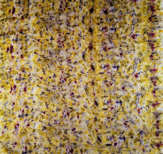 Hand-Dyed Silk Scarf: Botanical Eco-Print, Natural Dyes